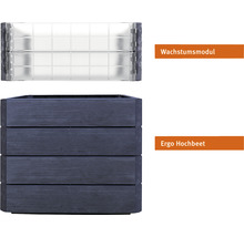 Hochbeet klassisch GARANTIA ERGO Quadro Turbo M 75 inkl. Flora-Wassersparsystem 80 x 60 x 75 cm wood anthrazit braun