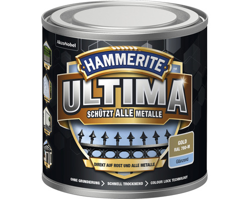HAMMERITE Metallschutzlack Ultima glänzend gold 250 ml Hammerite Ultima Metallfarbe Dose