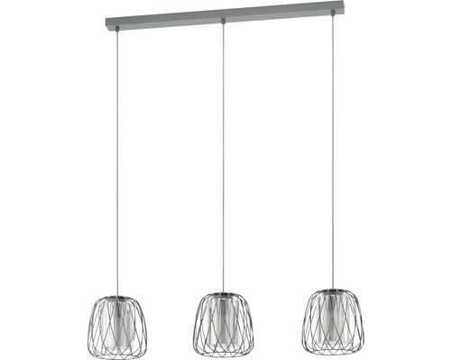 Pendelleuchte mit drei Lampen und Drahtschirm
