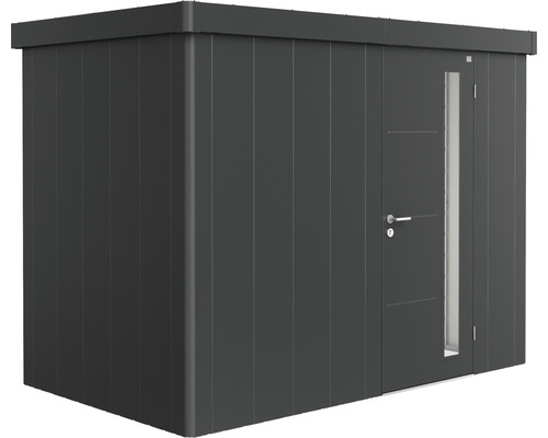 Gartenhaus Biohort Neo 1C Standardtür 291,5 x 179,5 cm dunkelgrau-metallic Metall Gerätehaus mit Tür und Fenster