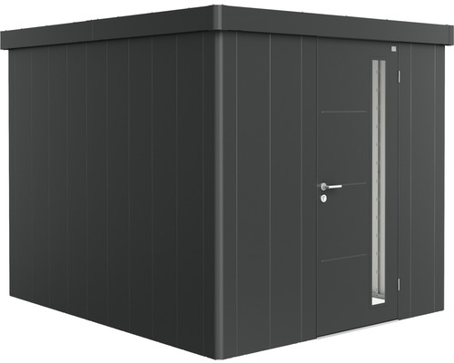 Gartenhaus Biohort Neo 3B Standardtür 235,5 x 291,5 cm dunkelgrau-metallic Metall Gerätehaus mit Tür und Seitenfenster