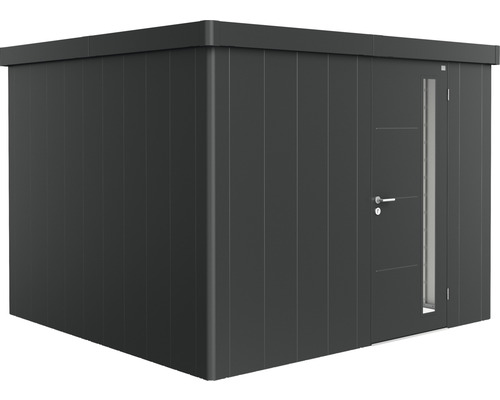 Gartenhaus Biohort Neo 3C Standardtür 291,5 x 291,5 cm dunkelgrau-metallic Modernes Gartenhaus mit Tür und Fenster