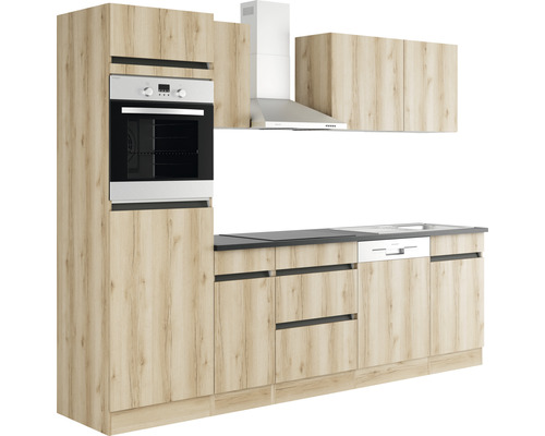 Küchenblock Optifit Kaya Wildeiche matt 270 cm inkl. Einbaugeräte mit Backofen Küchenblock Optifit Kaya Wildeiche matt 270 cm inkl. Einbaugeräte mit Backofen