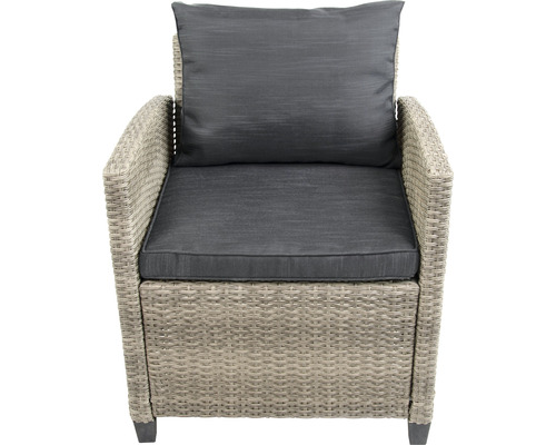 Sessel aus Rattan mit Sitzkissen und Rückenkissen