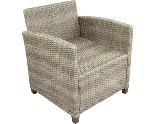 Gartensessel aus Polyrattan mit Armlehnen und Füßen