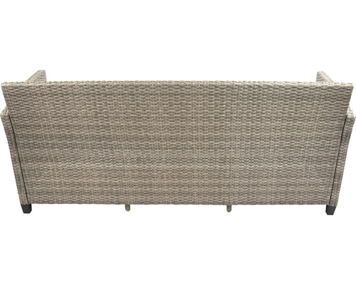 Rückansicht eines Rattansofas für den Außenbereich