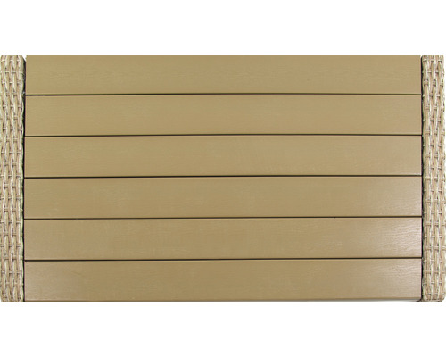 Gartentischplatte aus Holz und Rattan