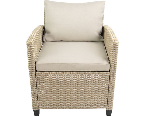 Gartensessel aus Rattan mit Sitzkissen und Rückenkissen