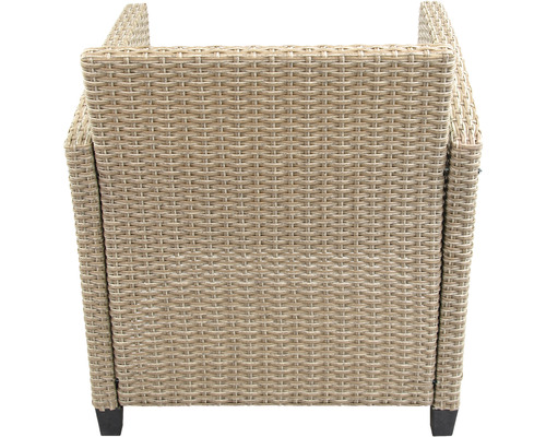 Rückansicht eines Korbsessels