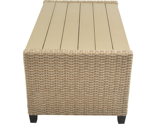 Gartentisch mit Rattanoptik und Holzplatte