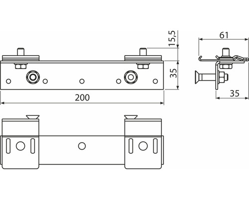 L-Profil für Füllungen Alca AS-P031-0800 200 mm