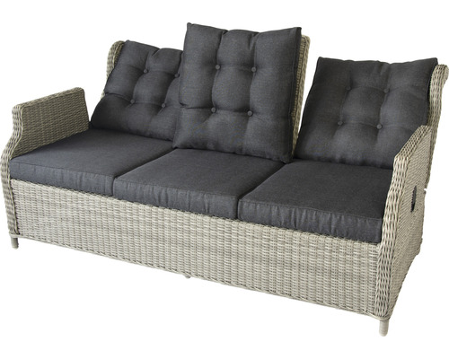 Dreisitzer Gartensofa aus Polyrattan mit Polster