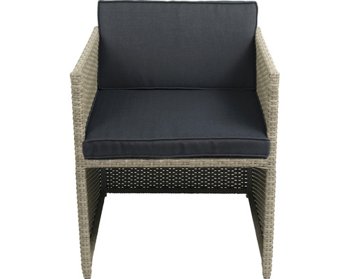 Rattan Gartenstuhl mit Sitzkissen und Rückenkissen