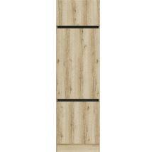 Küchenschrank mit Holzoptik und Schubladenfronten