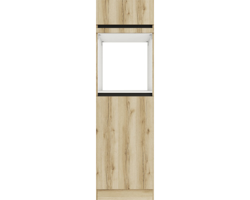 Küchenschrank mit Holzdekor und Aussparung