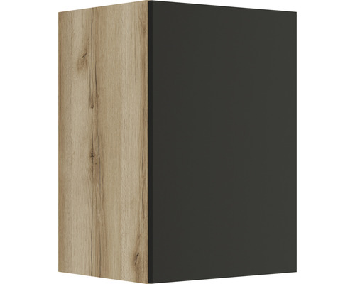 Hängeschrank Optifit Noah anthrazit/Wildeiche matt 40x57,60x34,60 cm mit Drehtür Hängeschrank mit Holzoptik und dunkler Tür