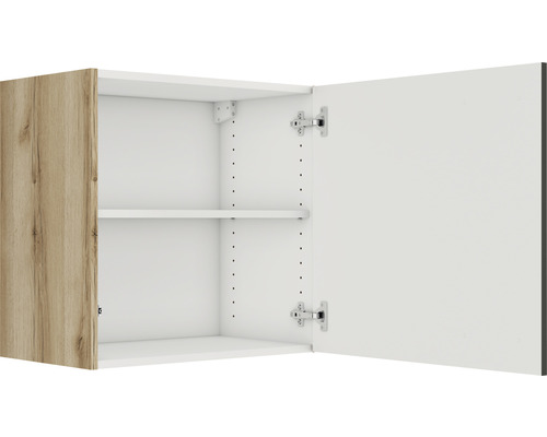 Geöffneter Hängeschrank mit Einlegeboden