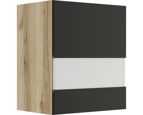 Glashängeschrank Optifit Noah anthrazit/Wildeiche 50x57,60x34,60 cm mit Drehtür