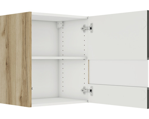 Hängeschrank mit zwei offenen Türen und einem Regalboden