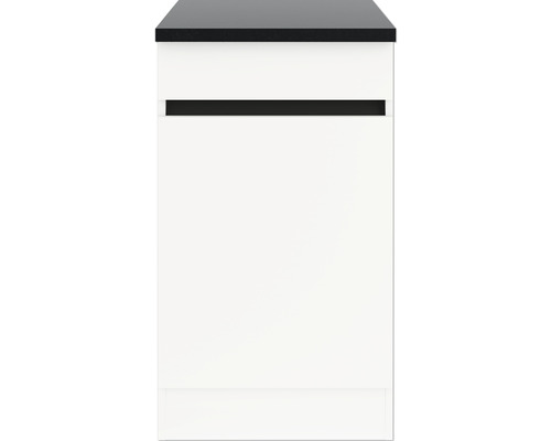 Waschtischunterschrank mit einer Schublade und schwarzer Abdeckplatte