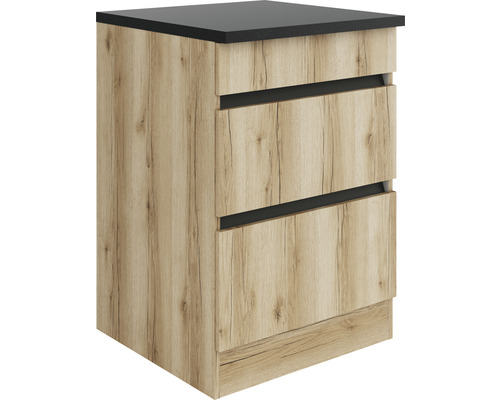 Unterschrank mit zwei Schubladen und Holzdekor