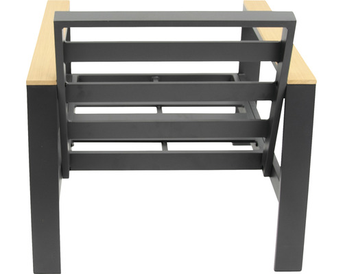 Gartensessel Gestell aus Metall mit Armlehnen aus Holz