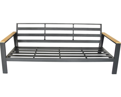 Gartensofa aus Metall mit Armlehnen aus Holz