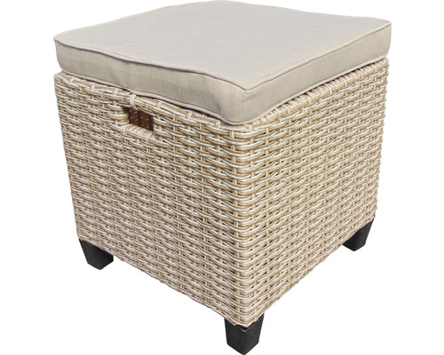 Geflochtener Hocker mit gepolsterter Sitzfläche