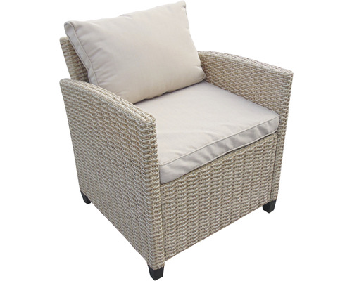 Korbsessel mit Kissen für den Außenbereich