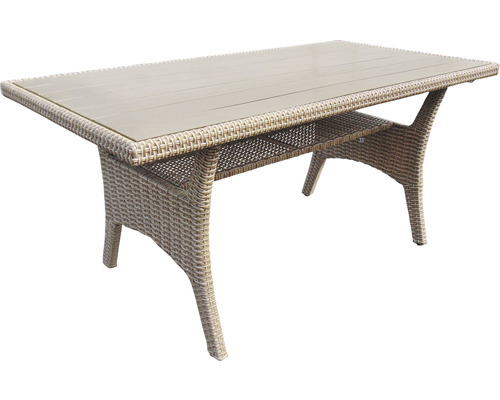 Gartentisch mit Rattanoptik und Ablagefläche