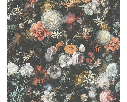 Vliestapete 38095-1 Mata Hari Vintage Floral grau Blumentapete mit Blumen und Schmetterling