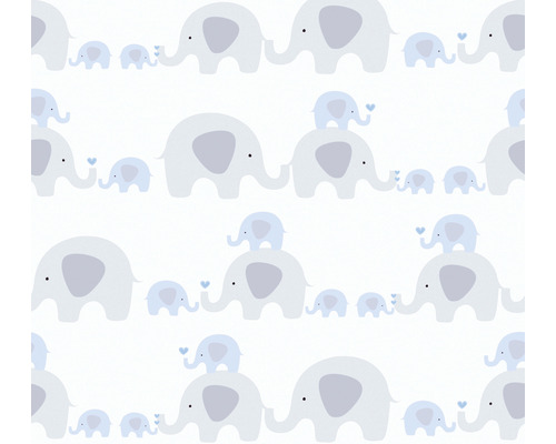 Vliestapete 38113-1 Little Love Elefanten blau
