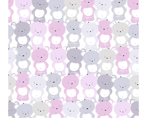Vliestapete 38129-2 Little Love Bären rosa grau Muster mit Bärenmotiven