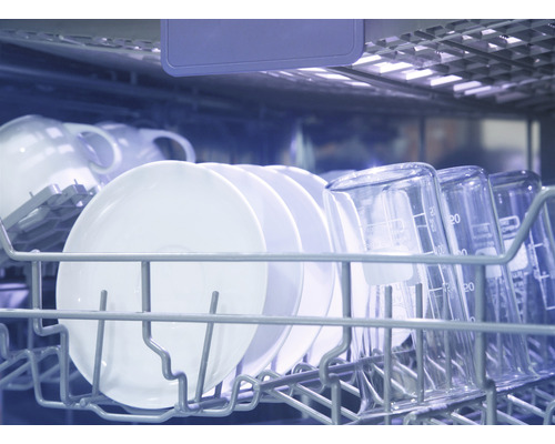 Teller und Gläser im Geschirrspüler