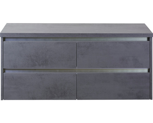 Waschbeckenunterschrank Sanox Dante 53x120x45,7 cm mit Waschtischplatte beton anthrazit