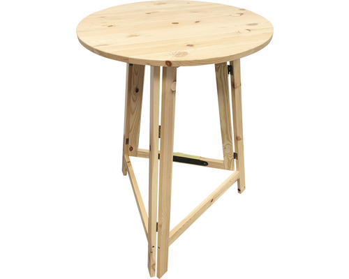 Bistrotisch Stehtisch Klapptisch Biertisch rund Ø 80 cm 78 x 80 x 109 cm Holz naturbelassen