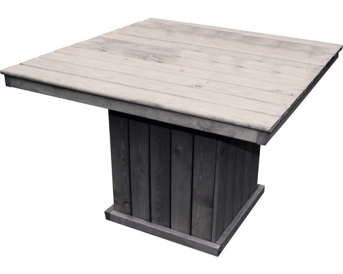 Gartentisch eckig 108 x 105 x 76,5 cm Holz grau