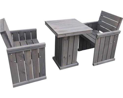 Gartentisch eckig 60 x 59 x 75 cm Holz grau