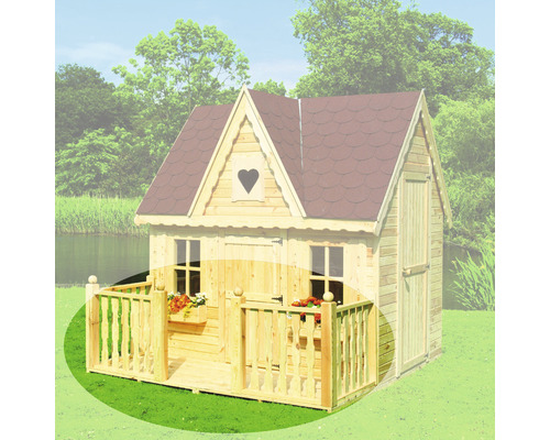 Gartenspielhaus Anbau Veranda für "Schwalbennest" 222 x 76 x 80 cm Holz naturbelassen