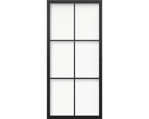 Zimmertür mit Stahlrahmen und sechs Glasfeldern