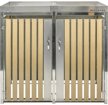 Mülltonnenbox WESTMANN inkl. zwei Pflanzkästen 134 x 84 x 125 cm silber-Holzoptik