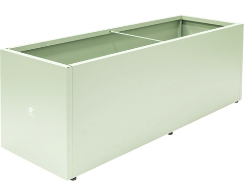 Rechteckiger Pflanzkasten aus Metall mit zwei Fächern