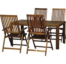 Gartentisch mit vier Stühlen aus Holz