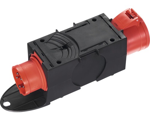 CEE-Adapter / Übergangs-Steckvorrichtung PCE 16 A / 32 A, 5-polig, schwarz-grau Gerader Gerätestecker mit Gehäuse