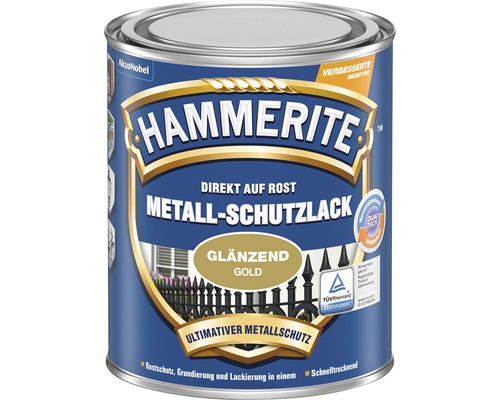 Hammerite Metallschutzlack direkt auf Rost, glänzend Gold