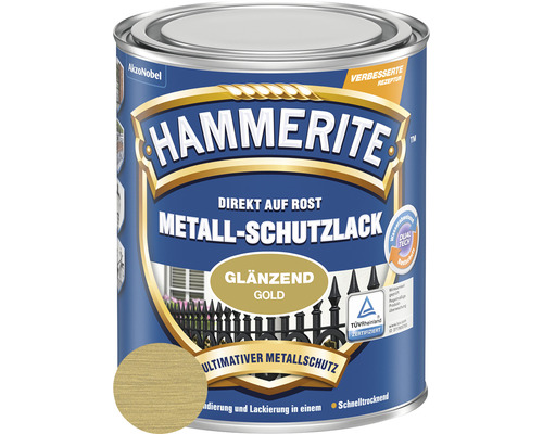 HAMMERITE Metall-Schutzlack glänzend Goldgelb 250 ml