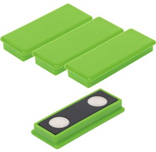 Vier grüne Magnete