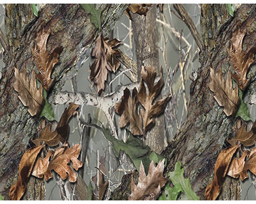 Wassertransferdruck Folie Camouflage CA-R-005 1000 mm Tarnmuster mit Blättern und Baumrinde
