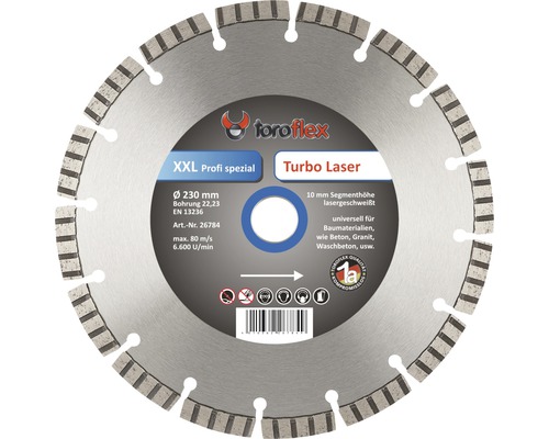 Toroflex Diamanttrennscheibe mit 230 Millimeter Durchmesser für Beton, Granit und Waschbeton