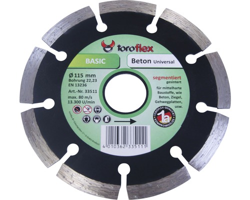 Toroflex Diamanttrennscheibe, 115 mm, geeignet für Beton